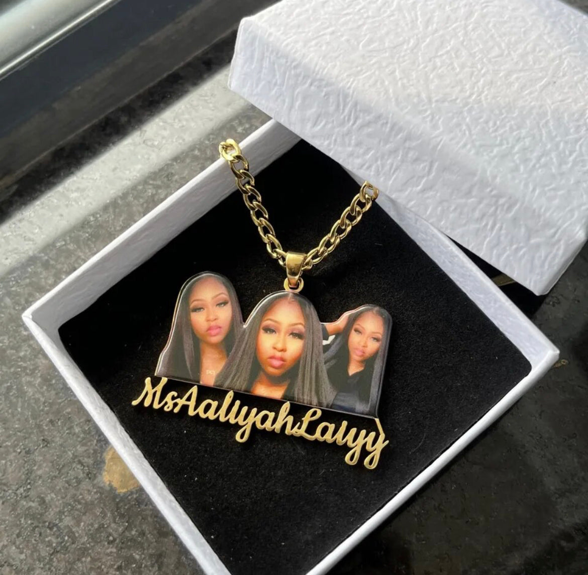 Custom Name Pretty Girl Jr Photo Necklace