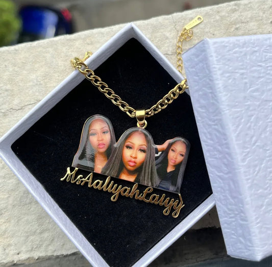 Custom Name Pretty Girl Jr Photo Necklace