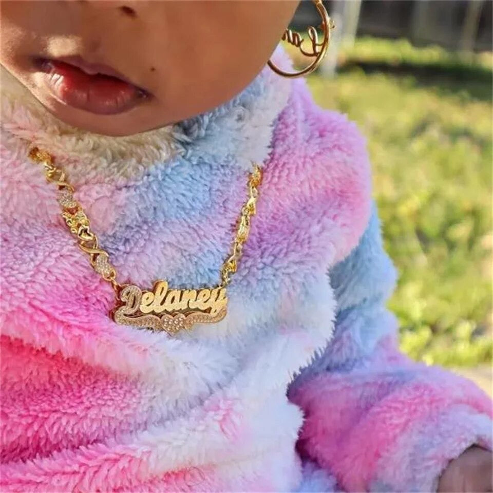 Custom 2 tone Goldplated kid necklace