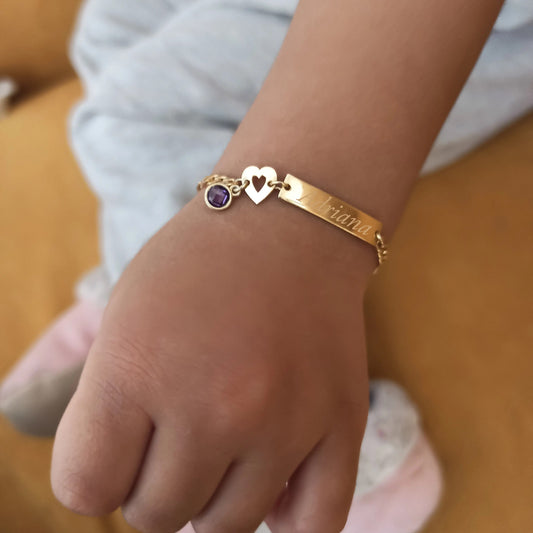 Custom Birthstone kid bracelet